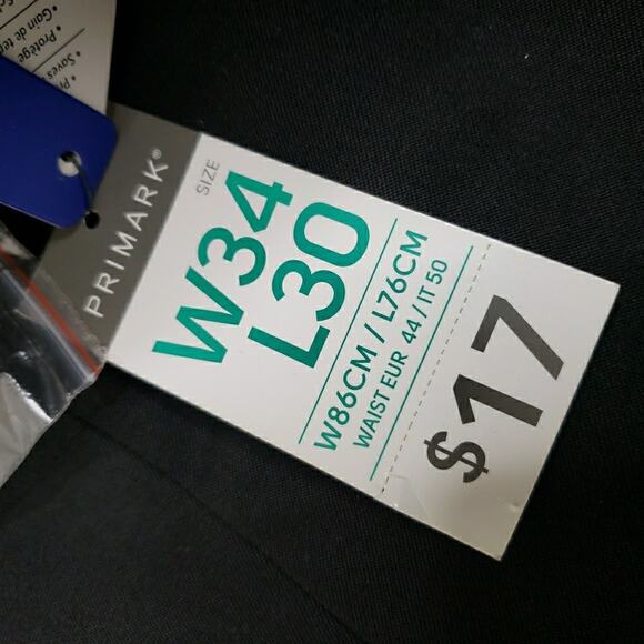 Men's Black Primark 3pc Suit Jacket Size 40 40L Pants 34 X 30 Vest White Shirt - Picture 10 of 16